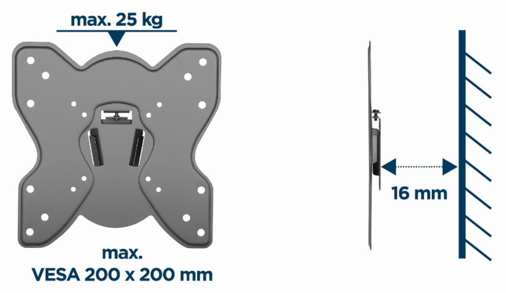 SOPORTE DE PARED GEMBIRD PARA TV (FIJO) 23-42 25 KG - detalle