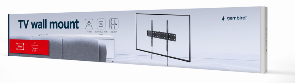 SOPORTE DE PARED GEMBIRD PARA TV FIJO 37"-?70" 40 KG - detalle