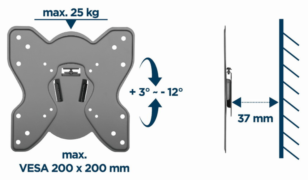 SOPORTE DE PARED GEMBIRD PARA TV (INCLINABLE) 23-42 25 KG - detalle