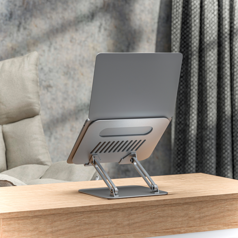SOPORTE DE SOBREMESA AISENS XL 10-17 AJUSTABLE PARA PORTATIL TABLET PLATA - detalle