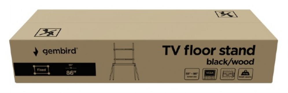 SOPORTE DE SUELO GEMBIRD PARA TV 55" - 86" NEGRO/MADERA - detalle