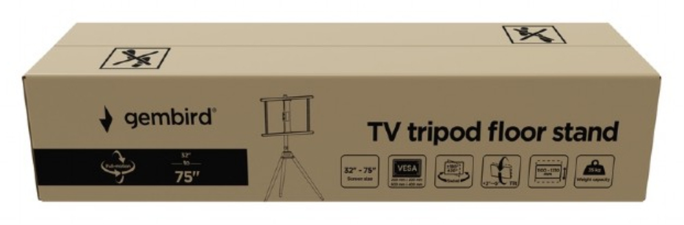 SOPORTE DE SUELO GEMBIRD TRIPODE PARA TV (GIRATORIO/INCLINABLE) 32" - 75" - detalle