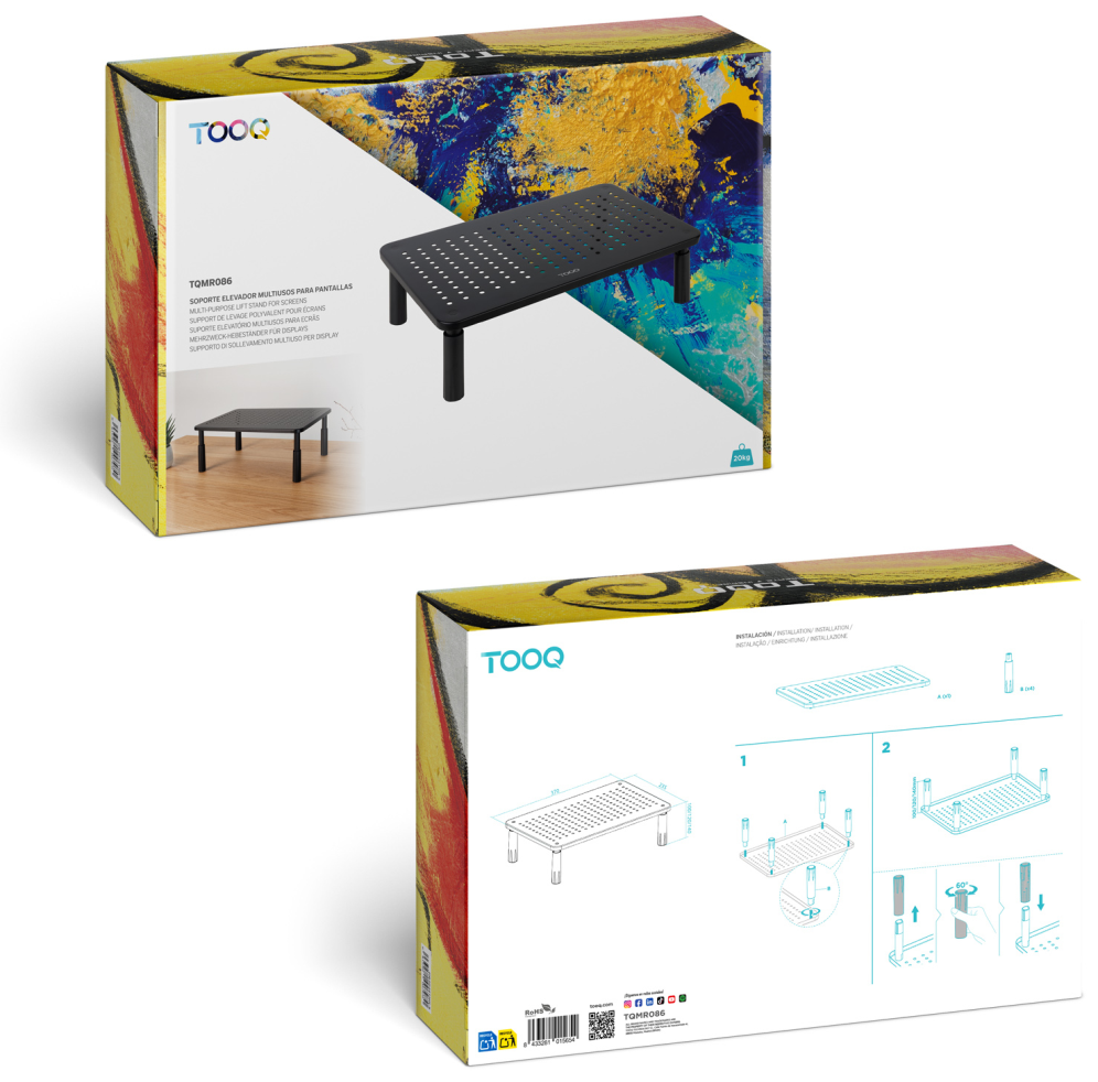SOPORTE ELEVADOR PARA MONITORES NEGRO - detalle