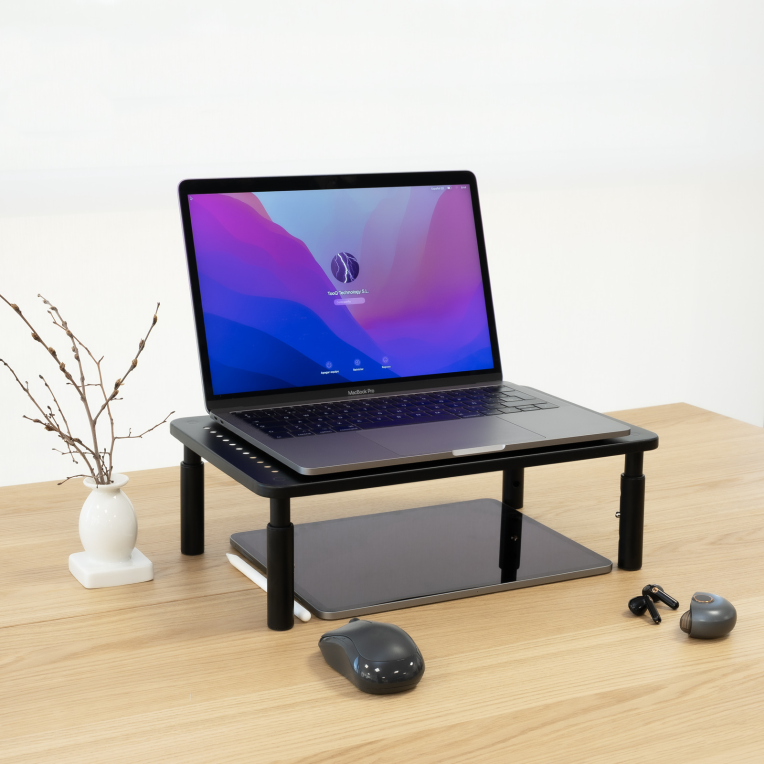 SOPORTE ELEVADOR PARA MONITORES NEGRO - detalle