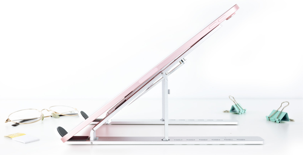 SOPORTE ELEVADOR PORTATIL/TABLET/LIBRO TQLRS0033-AL 11"-15" PLATA - detalle