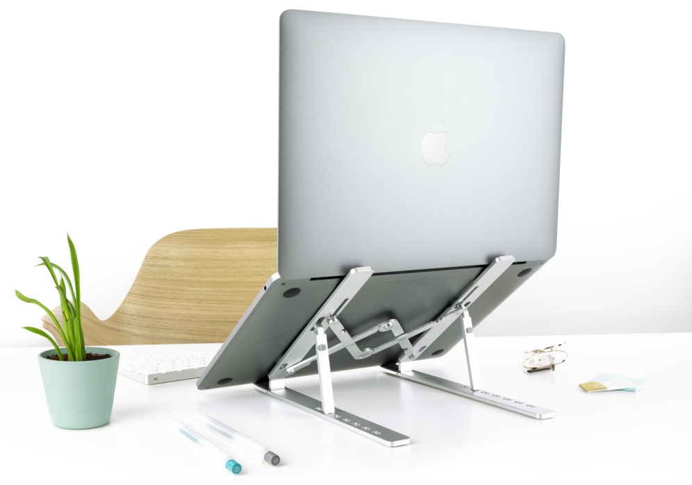 SOPORTE ELEVADOR PORTATIL/TABLET/LIBRO TQLRS0033-AL 11"-15" PLATA - detalle