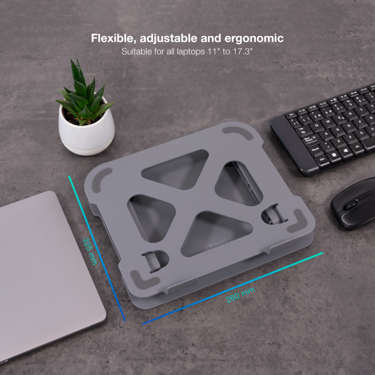 SOPORTE ELEVADOR TOOQ ALUMINIO AJUSTABLE ERGON PORTATIL - detalle