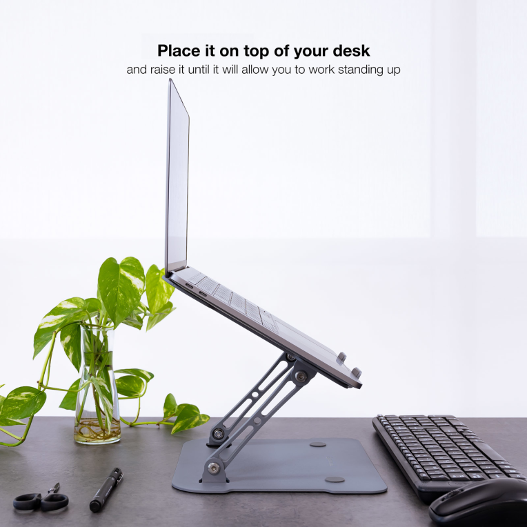 SOPORTE ELEVADOR TOOQ ALUMINIO AJUSTABLE ERGON PORTATIL - detalle