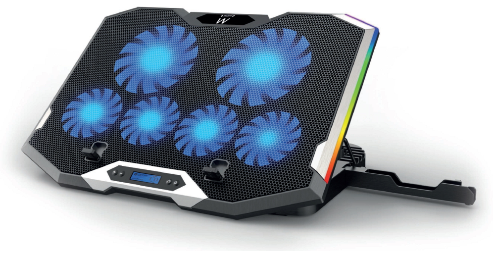 SOPORTE EWENT PARA PORTATIL GAMING 6 SILENT FAN-SPEED LED RGB HASTA 15.6"