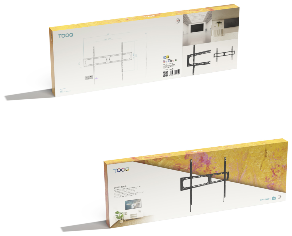 SOPORTE FIJO TOOQ DE PARED PANTALLAS 37"-140" NEGRO - detalle