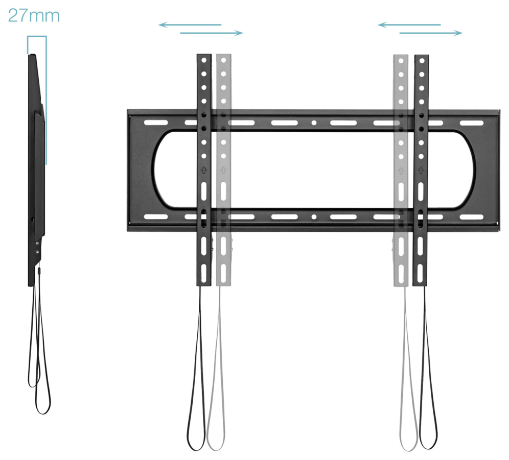 SOPORTE FIJO TOOQ PARED PANTALLAS 37-80 NEGRO - detalle