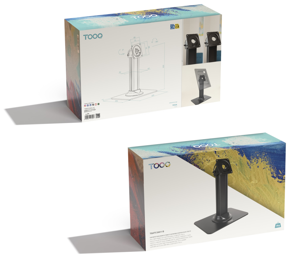 SOPORTE MESA MARCO ANTIRROBO TABLET NEGRO - detalle