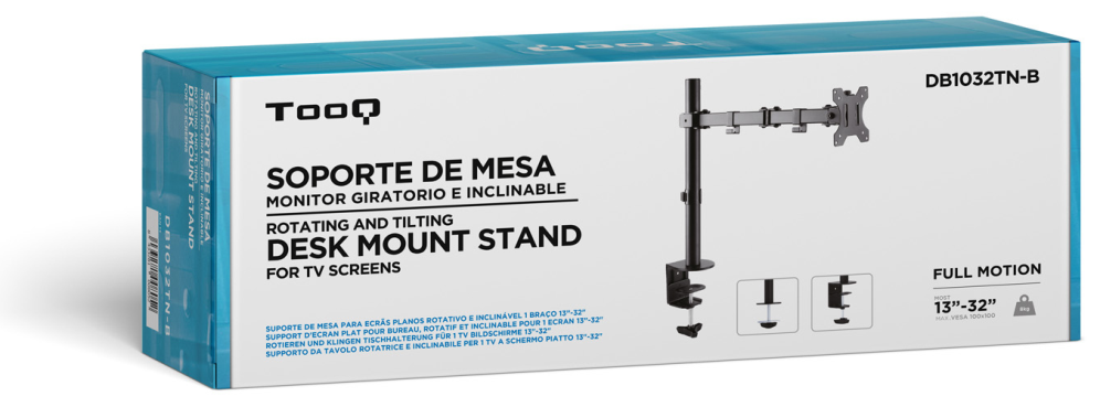 SOPORTE MESA TOOQ 13"-31" VESA 100X100 8KG - detalle
