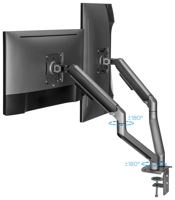 SOPORTE MESA TOOQ 2 PANTALLAS 17"-32" GRIS/NEGRO - detalle