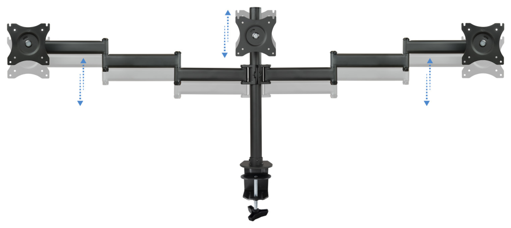 SOPORTE MESA TOOQ DB1327TN-B 3 PANTALLAS 13-27" - detalle