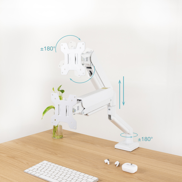 SOPORTE MESA TOOQ PANT. GIRA INCLI 1 BRAZO 13-34 BLANCO - detalle