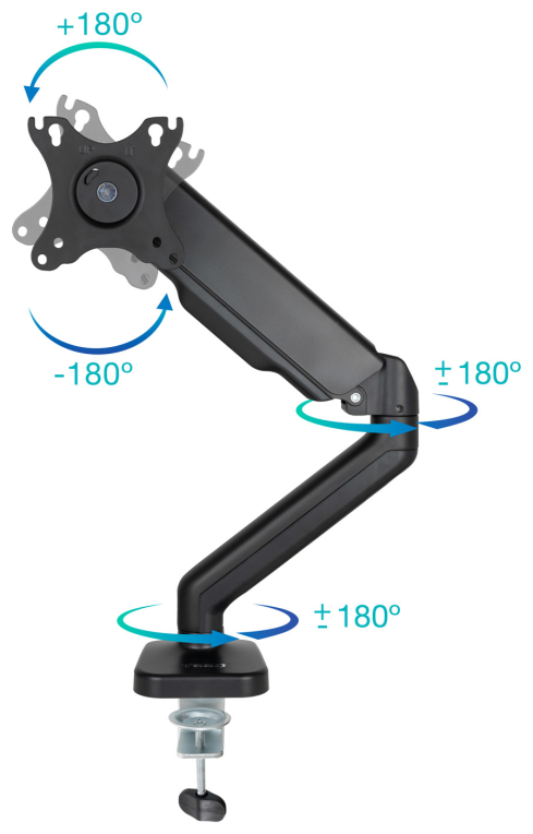 SOPORTE MESA TOOQ PANT. GIRA INCLI 1 BRAZO 17-32 NEGRO - detalle