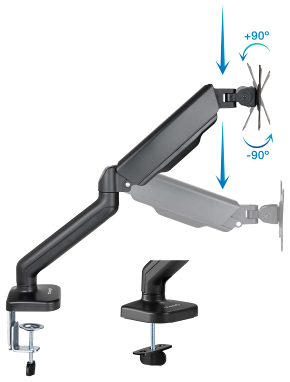 SOPORTE MESA TOOQ PANT. GIRA INCLI 1 BRAZO 17-32 NEGRO - detalle