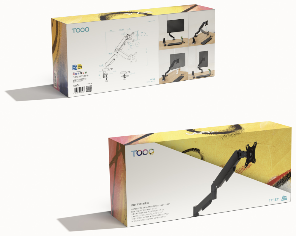 SOPORTE MESA TOOQ PANT. GIRA INCLI 1 BRAZO 17-32 NEGRO - detalle