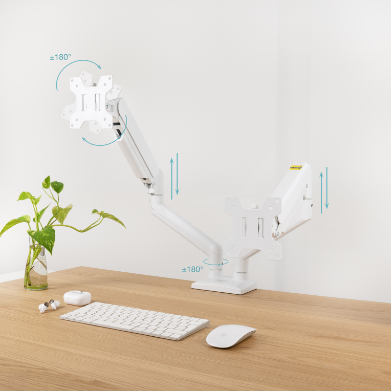SOPORTE MESA TOOQ PANT. GIRA INCLI 2 BRAZOS 13-34 BLANC - detalle