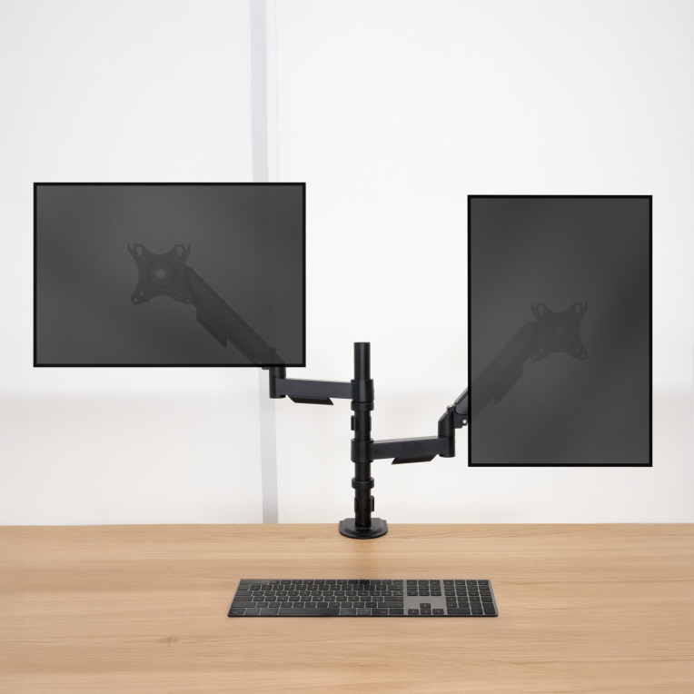 SOPORTE MESA TOOQ PANT. GIRA INCLI 2 BRAZOS 17-32 NEGRO - detalle