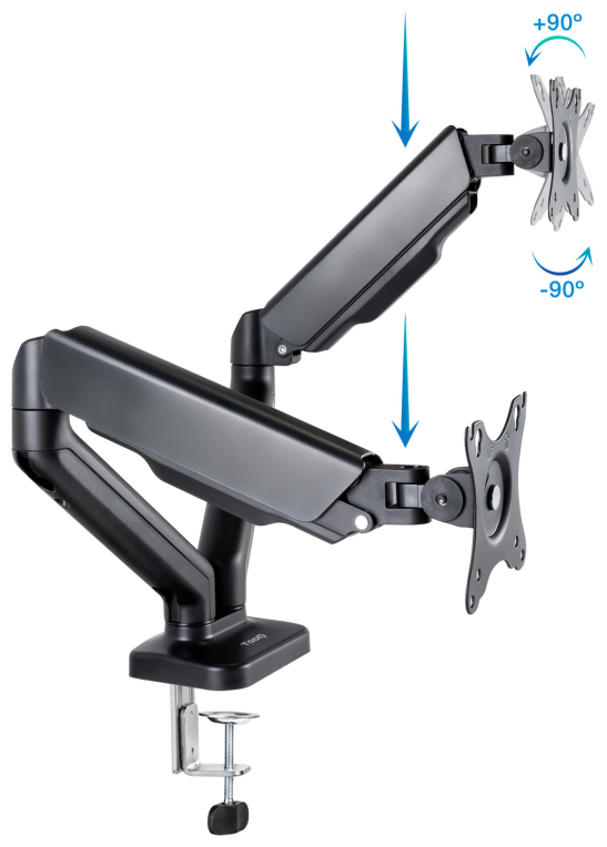 SOPORTE MESA TOOQ PANT. GIRA INCLI 2 BRAZOS 17-32 NEGRO - detalle