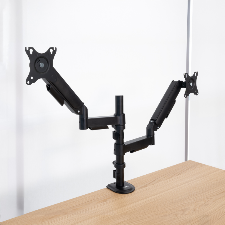 SOPORTE MESA TOOQ PANT. GIRA INCLI 2 BRAZOS 17-32 NEGRO - detalle