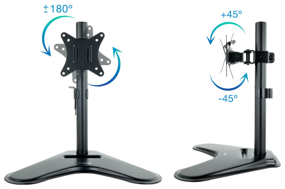 SOPORTE MESA TOOQ PANTALLA 17"-32" NEGRO - detalle