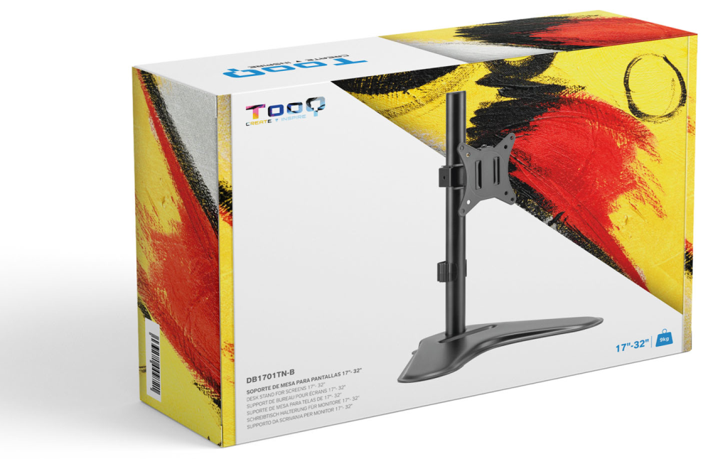 SOPORTE MESA TOOQ PANTALLA 17"-32" NEGRO - detalle