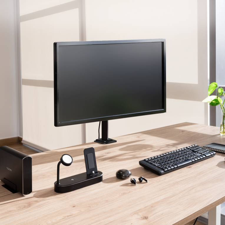 SOPORTE MESA TOOQ PANTALLA GIRA INCLI ROTA 17-32 NEGRO - detalle