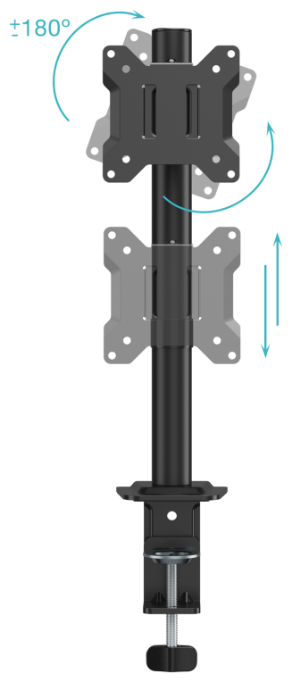 SOPORTE MESA TOOQ PANTALLA GIRA INCLI ROTA 17-32 NEGRO - detalle