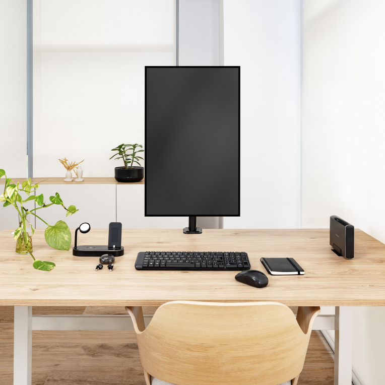 SOPORTE MESA TOOQ PANTALLA GIRA INCLI ROTA 17-32 NEGRO - detalle