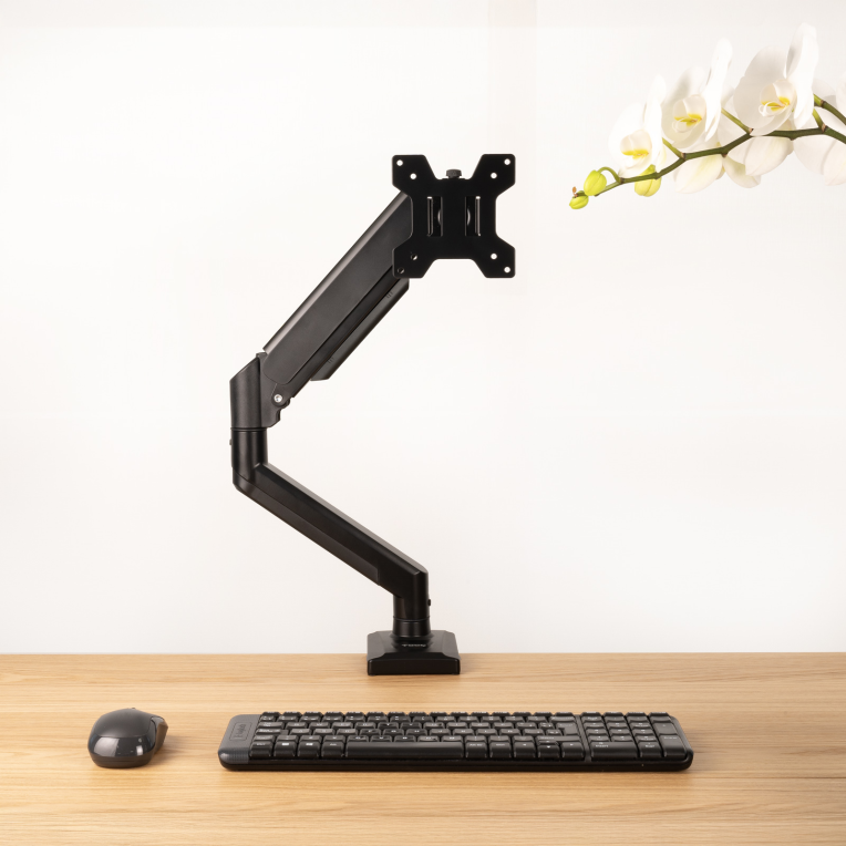 SOPORTE MESA TOOQ PANTALLA GIRATORIO INCLINABLE 1 BRAZO 13-34'' NEGRO - detalle