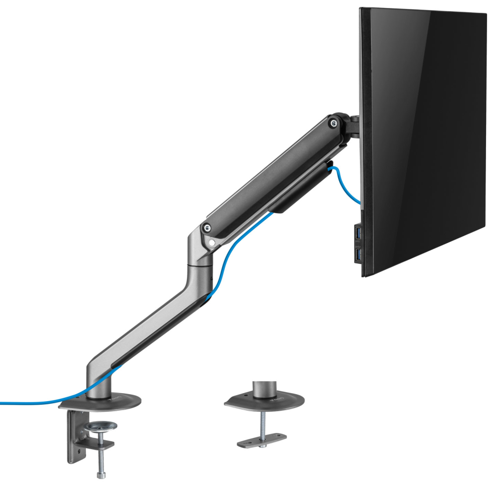 SOPORTE MESA TOOQ PANTALLAS 17"-32" GRIS/NEGRO - detalle