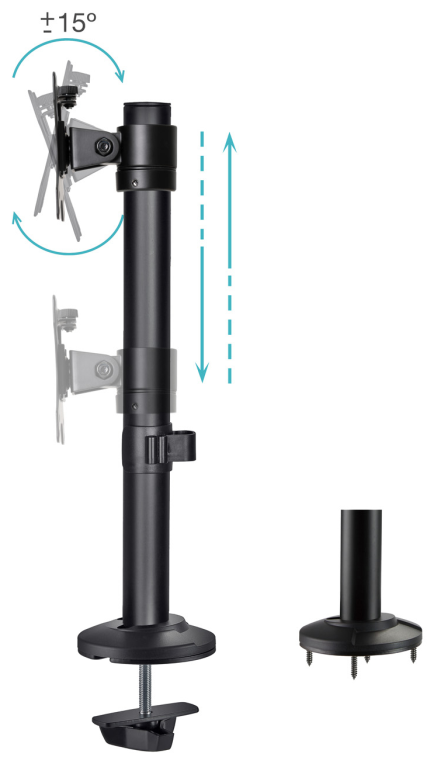 SOPORTE MESA TOOQ PANTALLAS GIRA INCLI 17-32 NEGRO - detalle