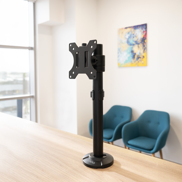 SOPORTE MESA TOOQ PANTALLAS GIRA INCLI 17-32 NEGRO - detalle