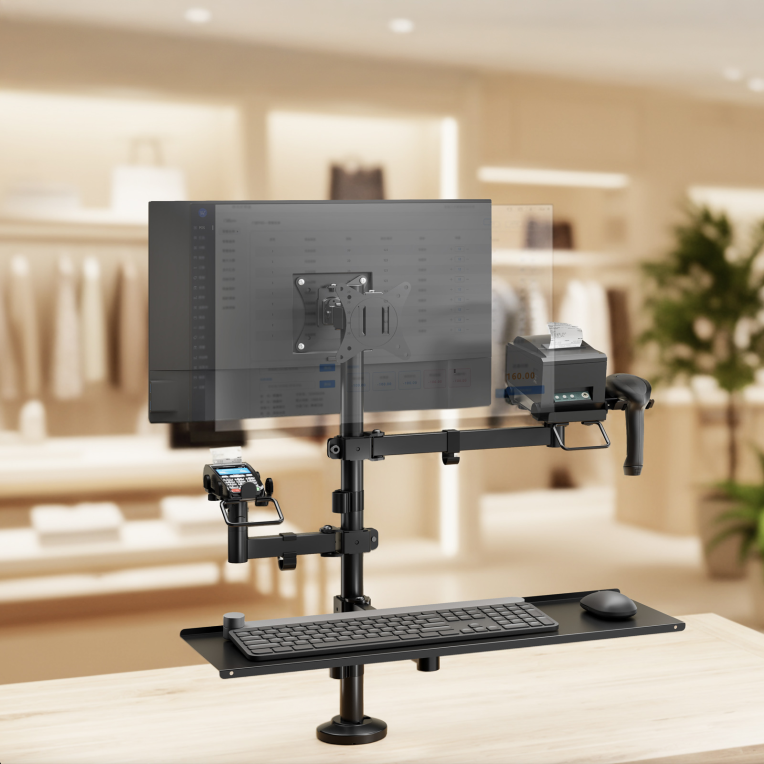 SOPORTE MESA TOOQ TPV/IMPRESORA/PANTALLAS/TERMINAL/TECL - detalle