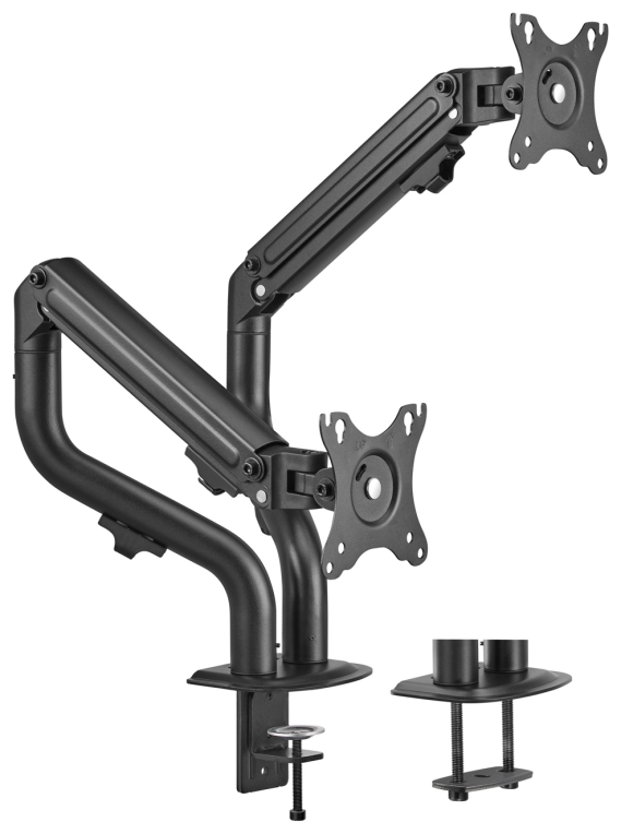 SOPORTE MONITOR AISENS CONTRAPESO GIRATORIO INCLINABLE 2 MONITOR TV 8KG 17”-32”