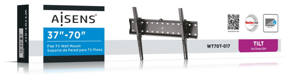 SOPORTE MONITOR AISENS ECO INCLINABLE MONITOR/TV 40KG 37"-70" NEGRO - detalle