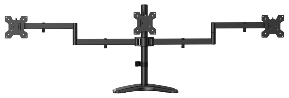 SOPORTE MONITOR AISENS MESA PEANA GIRA INCLI 3 MONI 10KG (3 PIV 2 BRAZOS)13"-27" - detalle