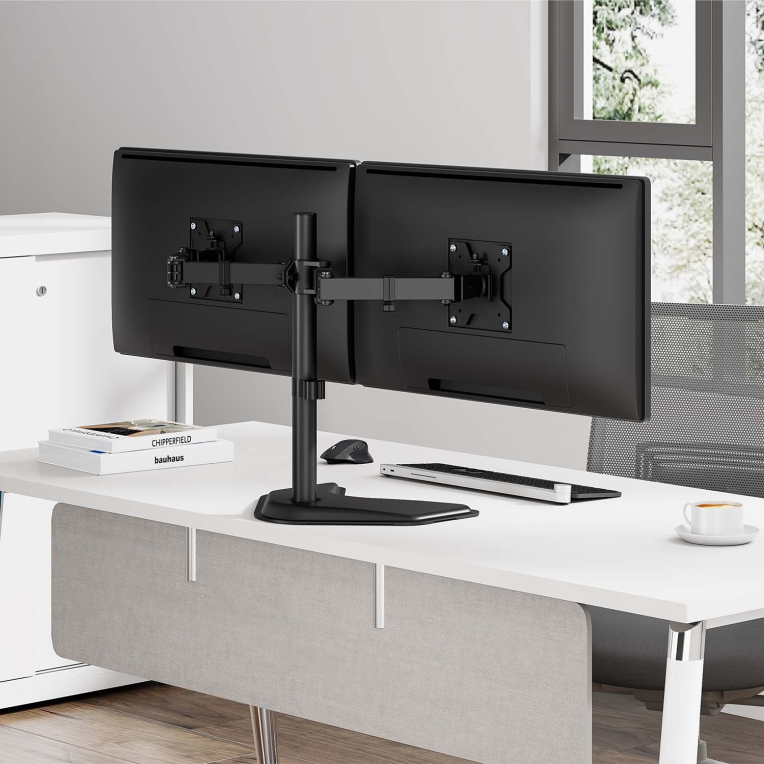 SOPORTE MONITOR AISENS MESA PEANA GIRA INCLI MONITOR (3 PIV 2 BRAZOS) 17"-32" - detalle