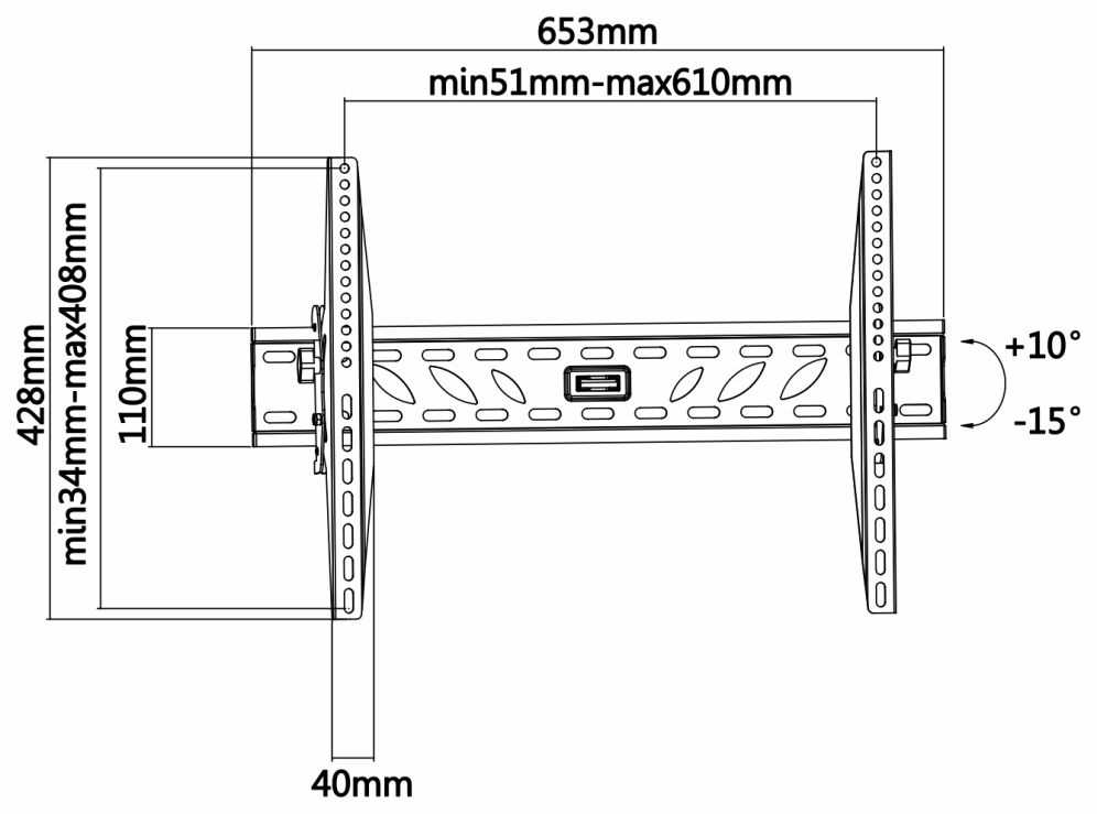 SOPORTE MONITOR AISENS PRO INCLINABLE PARA MONITOR TV 50KG 37"-70" NEGRO - detalle