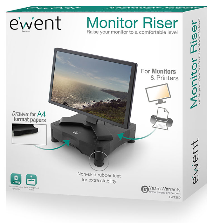 SOPORTE MONITOR EWENT CON CAJON - detalle