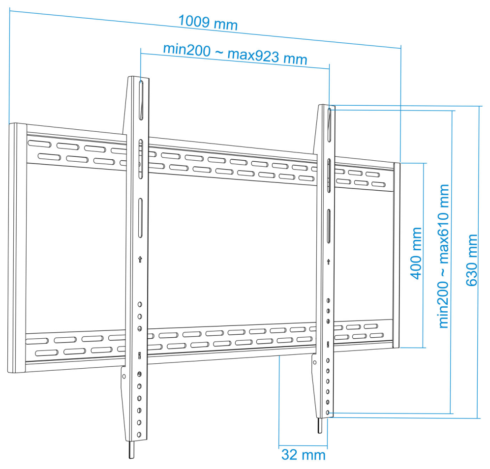 SOPORTE MONITOR TOOQ LP41130F-B 60-100" MAX 130KG NEGRO - detalle