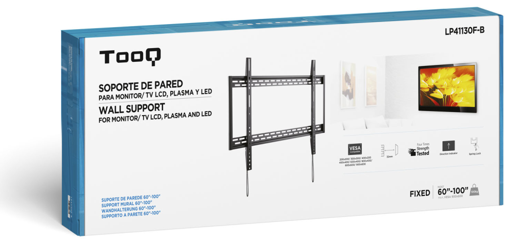 SOPORTE MONITOR TOOQ LP41130F-B 60-100" MAX 130KG NEGRO - detalle