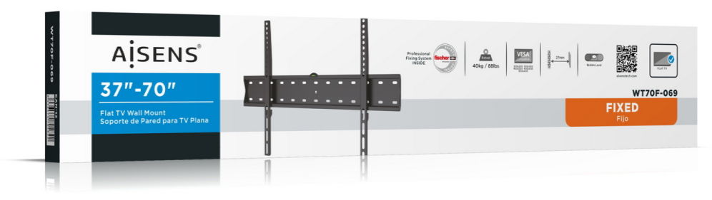 SOPORTE MONITOR/TV AISENS ECO FIJO ULTRA DELGADO MONITOR/TV 40KG 37"-70" NEGRO - detalle