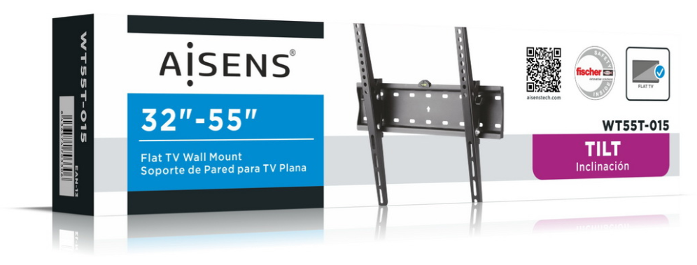 SOPORTE MONITOR/TV AISENS ECO INCLINABLE MONITOR/TV 40KG 32"-55" NEGRO - detalle