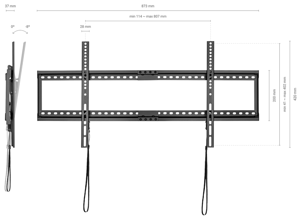 SOPORTE MONITOR/TV AISENS ECO INCLINABLE MONITOR/TV 75KG 37"-90" NEGRO - detalle