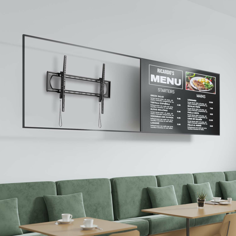 SOPORTE PARED AISENS INCLINABLE MONITOR/TV 160KG DE 60-120 NEGRO - detalle