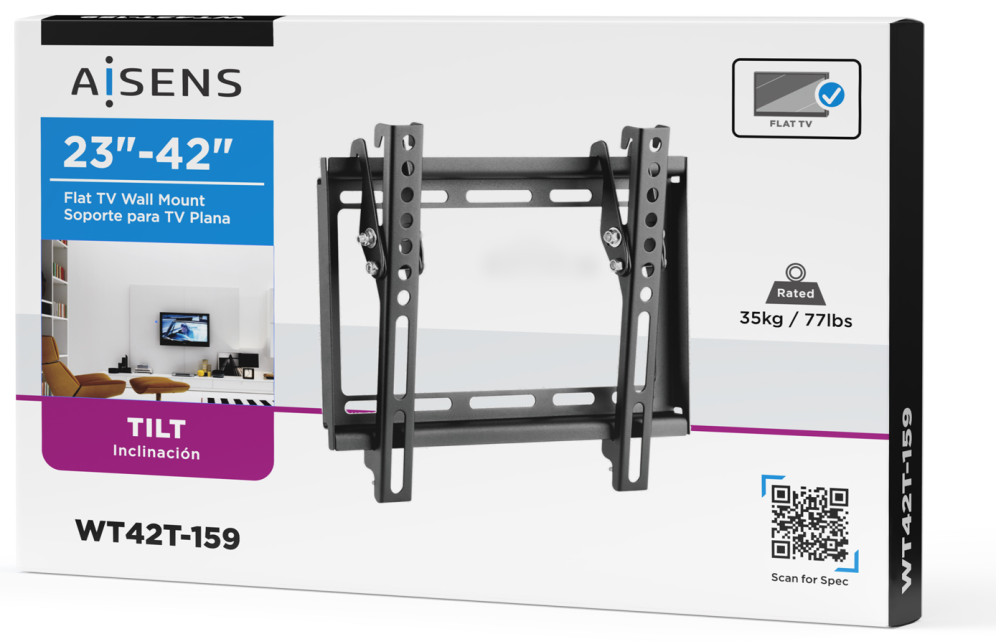 SOPORTE PARED AISENS INCLINABLE MONITOR TV 35KG DE 23"-42" NEGRO - detalle